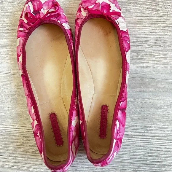 Longchamp Darshan bright pink signature floral ballet flat in size 41 - Picture 10 of 13